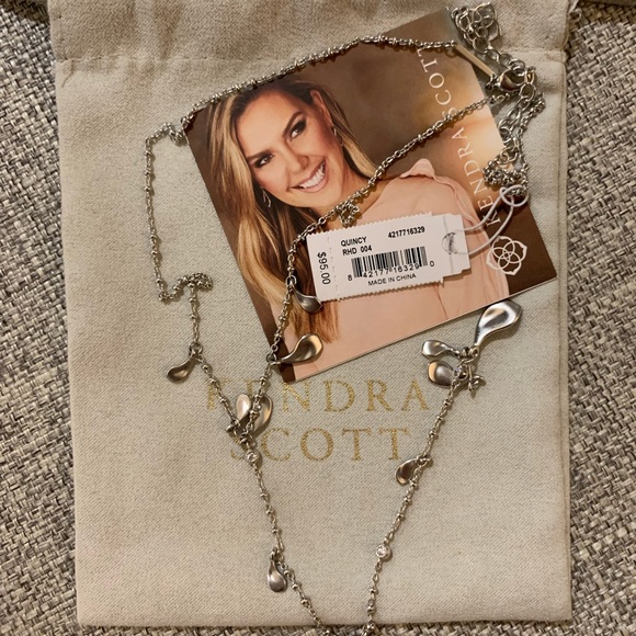 Kendra Scott Quincy Y Necklace in Rhodium - Picture 1 of 4